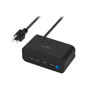 Cargador Acteck de escritorio Energon Mate CE676 Carga PD 20W 3 Conectores de corriente