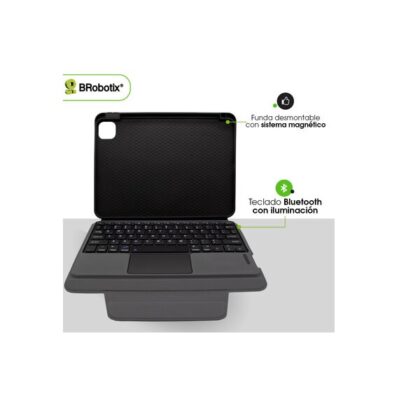 Funda Brobotix con teclado bluetooth y pantalla tactil para IPAD PRO 13 (M4) 2024 modelo 6007846 color Negro
