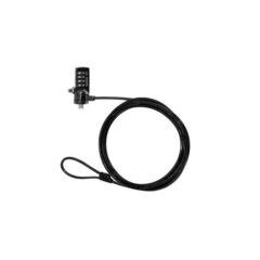 Candado Techzone para Laptop en Color Plata Cabezal Tipo Combinacion de 4 Digitos Largo 1.8 m