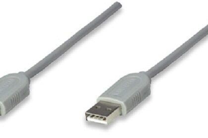 Cable Manhattan USB A-a 1.8M Gris