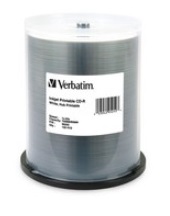 Torre 100 CD-R Verbatim color Blanco imprimible 80/700mb 52x