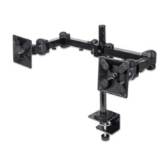 Soporte Manhattan para 2 Monitores 10 a 27 pulgadas 12KG en escritorio