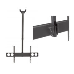 Soporte Manhattan para TV 37 a 70 pulgadas 50KG en techo con inclinacion poste extencion de105cm a 156cm pantallas planas