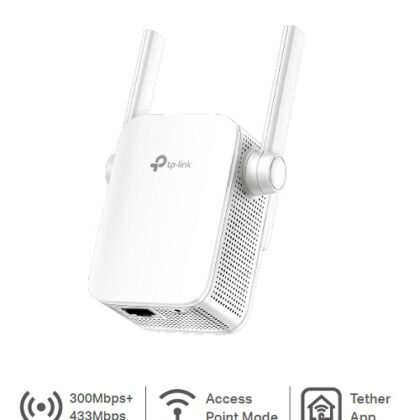 Extensor de rango inal?mbrico TP-Link RE205 AC750 banda dual 1 puerto RJ45 Ethernet 10/100M 2 antenas modo AP