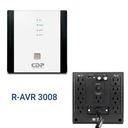 Regulador CDP R-AVR3008 3000VA/1500W 8 NEMA5-15R y 1 NEMA5-20R regulados y con supresi?n 120Vca 50/60Hz