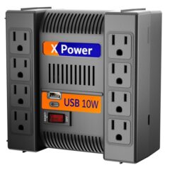 Regulador de Voltaje COMPLET XPOWER 1300 USB ERV-9-002 1300VA 650W 8x NEMA 5-15R 1x USB-A y 1x USB-C (10W total) 120V ent/sal